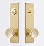 Richmond Brass Knob Exterior Door Set, Aged Brass