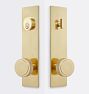 Trask Knob Exterior Door Set, Aged Brass