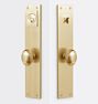Tabor Oval Knob Exterior Door Set, Aged Brass