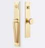 Blair D-Handle & Blair Knob Exterior Door Set, Left-Handed - Aged Brass