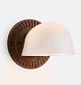 Jackson Sconce, Walnut and Oil-Rubbed Bronze - Cased White Glass Shade