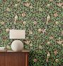 Bird and Pomegranate Morris & Co. Wallpaper, Swatch - Charcoal & Sage