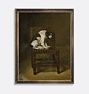 A Dog On A Chair Reproduction Wall Art Print, 12" x 15" - Antique Wood Cap Frame