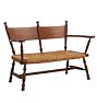 Vintage Wood and Paper Cord Bench