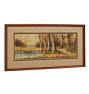 Vintage Painting of Landscape with Scenic River