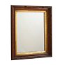 Vintage Carved Wood Frame Mirror with Gold Inlay