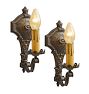 Vintage Pair Romance Revival Sconce Single Arm Candle Light Bow Motifs