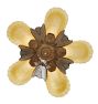 Vintage Art Deco Chandelier Slipper Shade 5 Light