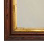 Vintage Carved Wood Frame Mirror with Gold Inlay
