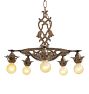 Vintage Classical Revival Chandelier 5 Arm Cast Iron