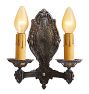 Vintage Classical Revival Double Sconce Pair of 2 Candle