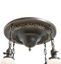 Vintage Classical Revival Pan Flush Mounts 4 Light Drop