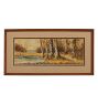 Vintage Painting of Landscape with Scenic River