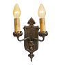 Vintage Pair Romance Revival Sconce Double Candle Light Twisted Arms