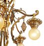 Vintage Romance Revival Chandelier 6 Arm Bare Bulb Floral