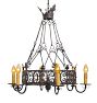 Vintage Spanish Revival Chandelier 3 Light Aladdin Pan