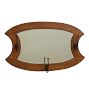 Vintage Traditional Wood Wall Mirror with Ornate Hooks