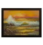 Vintage Painting of Seascape Framed