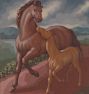 Filly and Colt by Frank Stamato Framed Reproduction Wall Art Print