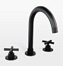 Monterey Bath Faucet Widespread Deck Cross Handle Concretti Black