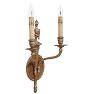 Vintage Brass Classical Revival Double Candle Sconces