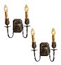 Pair of Finely Cast Vintage Classical Revival Double Candle Sconces