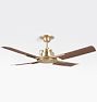 Peregrine Industrial Ceiling Fan, Brushed Satin & Brown Blades