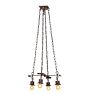 Arts & Crafts Clustered Bare Bulb Chandelier