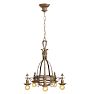 Imposing Vintage 5-Light Romance Revival Bare Bulb Chandelier