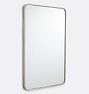 Open Box: Rounded Rectangle Metal Framed Mirror, 24"W x 36"H, French Cleat - Polished Nickel