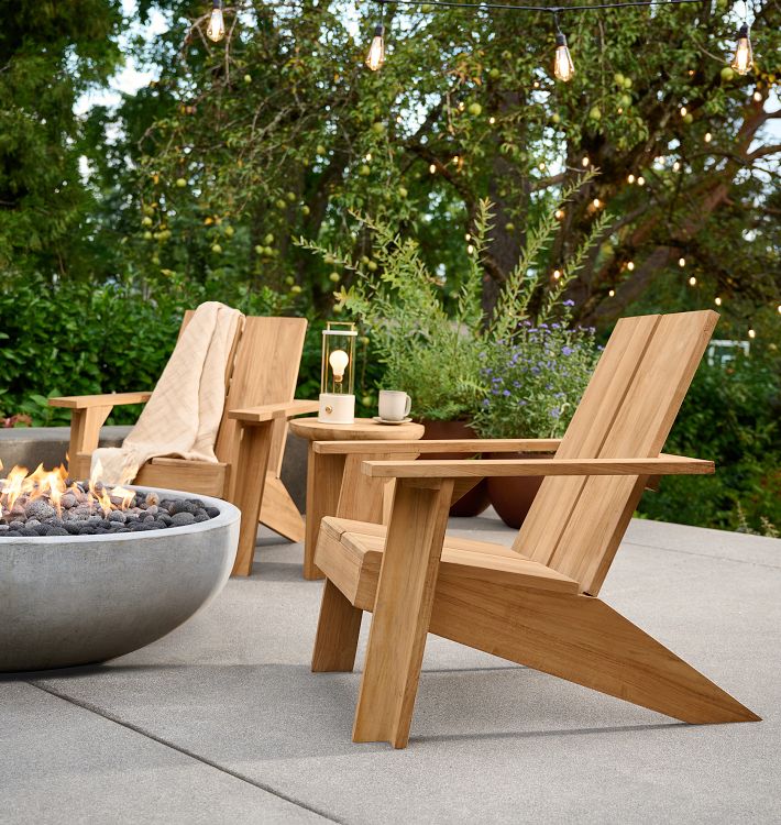 Vaughn Teak Outdoor Adirondack Chair | Rejuvenation