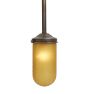 Burnished Antique Pendant With Vintage Textured Amber Glass Bullet Shade