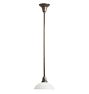 Pendant with Vintage Curved Opaque Glass Shade