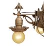 Imposing Vintage 5-Light Romance Revival Bare Bulb Chandelier