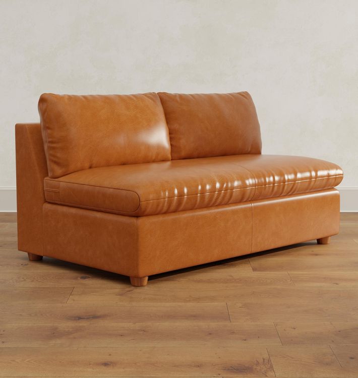 Roswell Leather Armless Sofa Sectional Component
