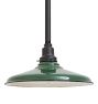 Vintage Industrial Green Enameled Disc Swivel Pendant