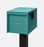 Adoorn Post Mount Locking Mailbox, Small - Aegean Sea