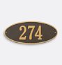 Warner Personalized Address Plaque, 1 Line - Standard Wall - Bronze/Gold