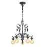 Vintage Classical Revival Chandelier 5 Light Bare Bulb