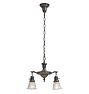 Vintage Classical Revival Chandelier 2 Light Aladdin Pan
