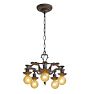 Vintage Classical Revival Chandelier 5 Light Bare Bulb