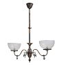 Vintage Victorian Chandelier 2 Arm Gas Japanned