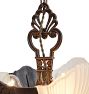 Vintage Art Deco Chandelier Slipper Shade 2 Light