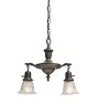 Vintage Classical Revival Chandelier 2 Light Aladdin Pan