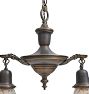 Vintage Classical Revival Chandelier 2 Light Aladdin Pan