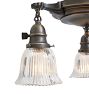 Vintage Classical Revival Chandelier 3 Light Aladdin Pan