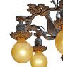 Vintage Classical Revival Chandelier 5 Light Bare Bulb