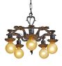 Vintage Classical Revival Chandelier 5 Light Bare Bulb