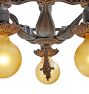 Vintage Classical Revival Chandelier 5 Light Bare Bulb