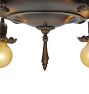 Vintage Classical Revival Chandelier Aladin Pan 4 Light Barebulb